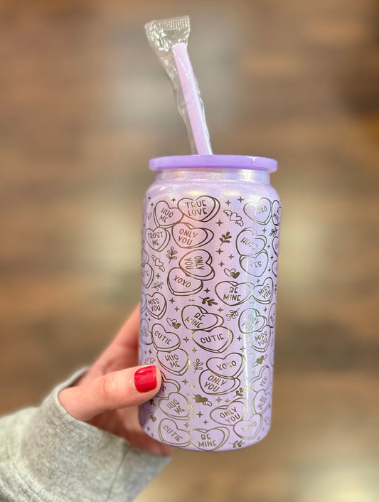 16oz Conversation Hearts Can Tumbler