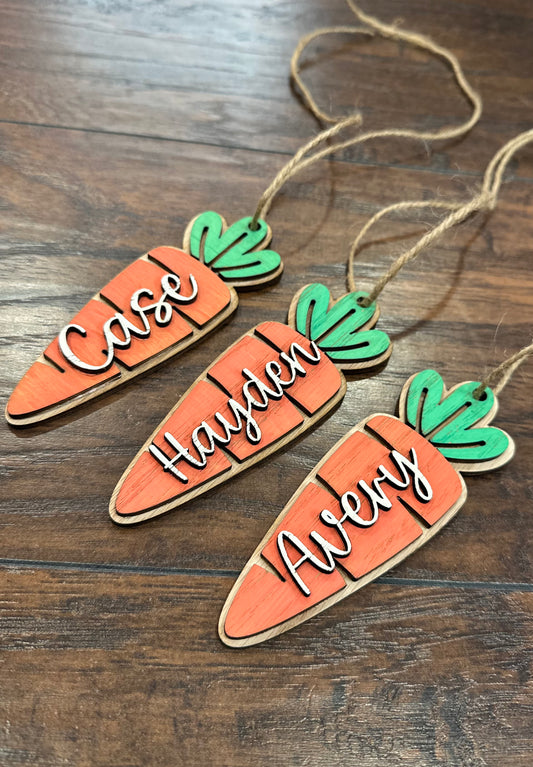 Carrot Easter Basket Tags