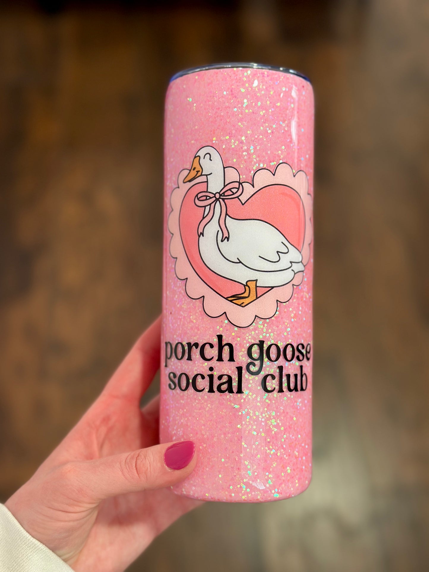 Porch Goose Social Club 20oz Tumbler-Pink