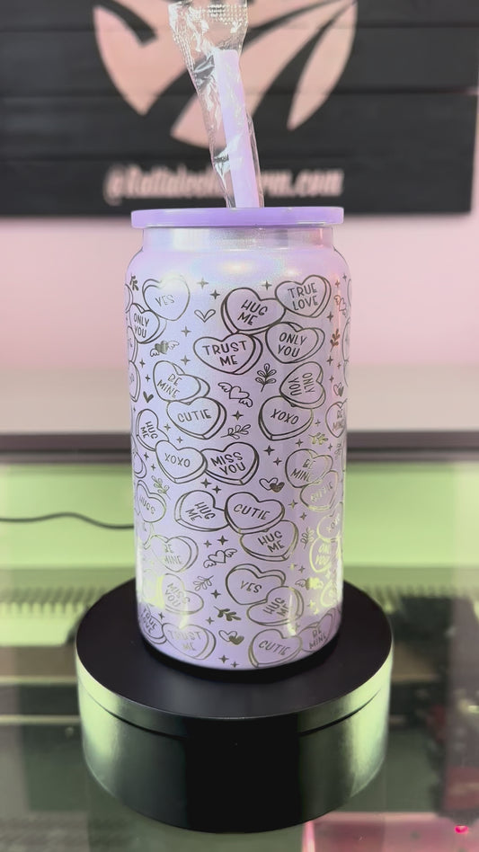 16oz Conversation Hearts Can Tumbler